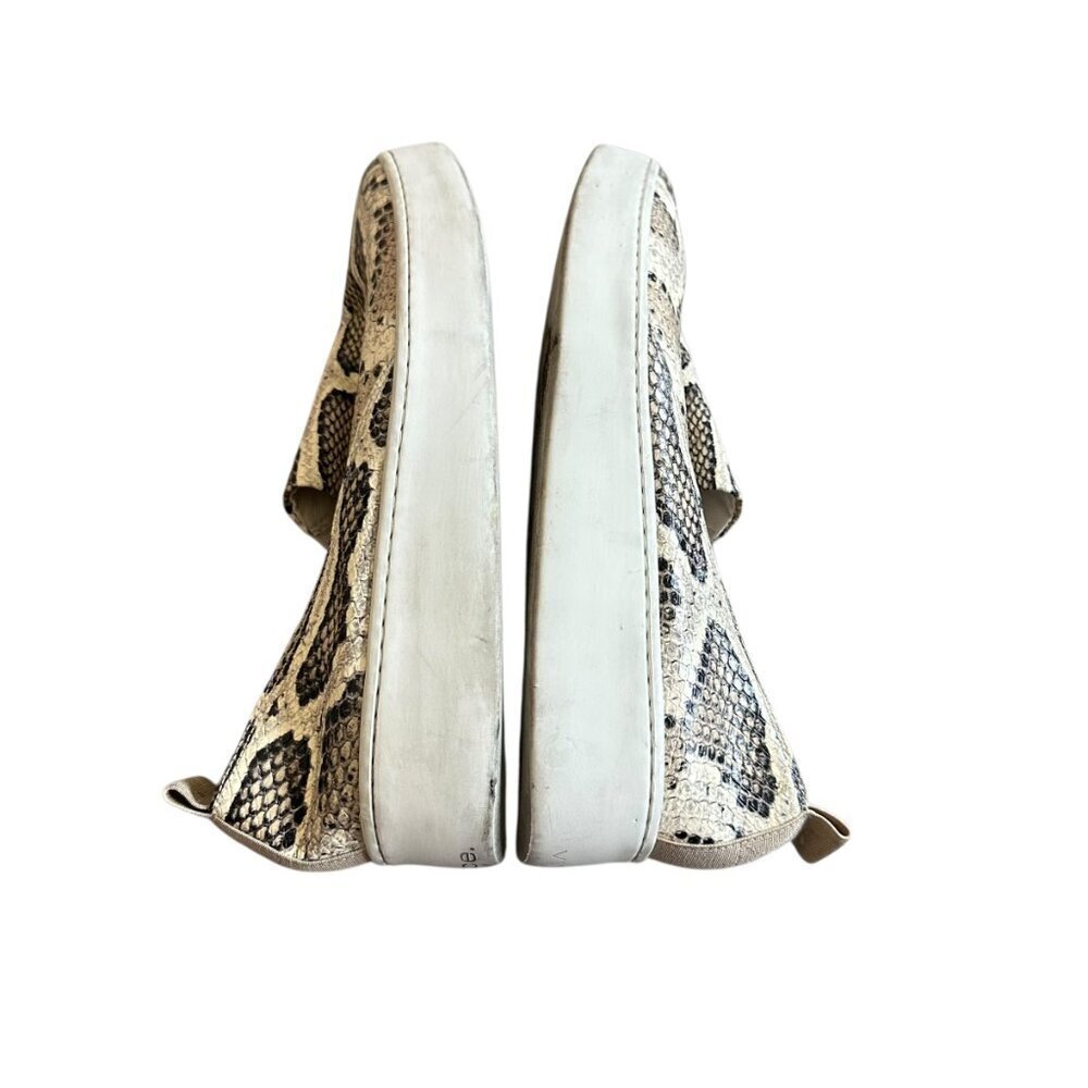 Vince Saxon 2 Slip On Sneakers Flats Snakeskin Python Leather Size 7 Women's - Picture 11 of 14